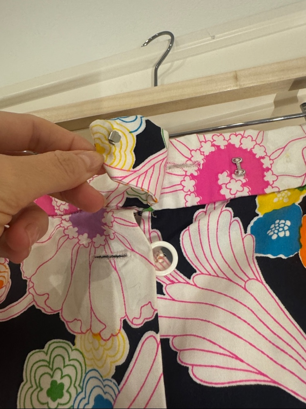 Vintage Floral Button-Front A-Line Skirt - Picture 4 of 11